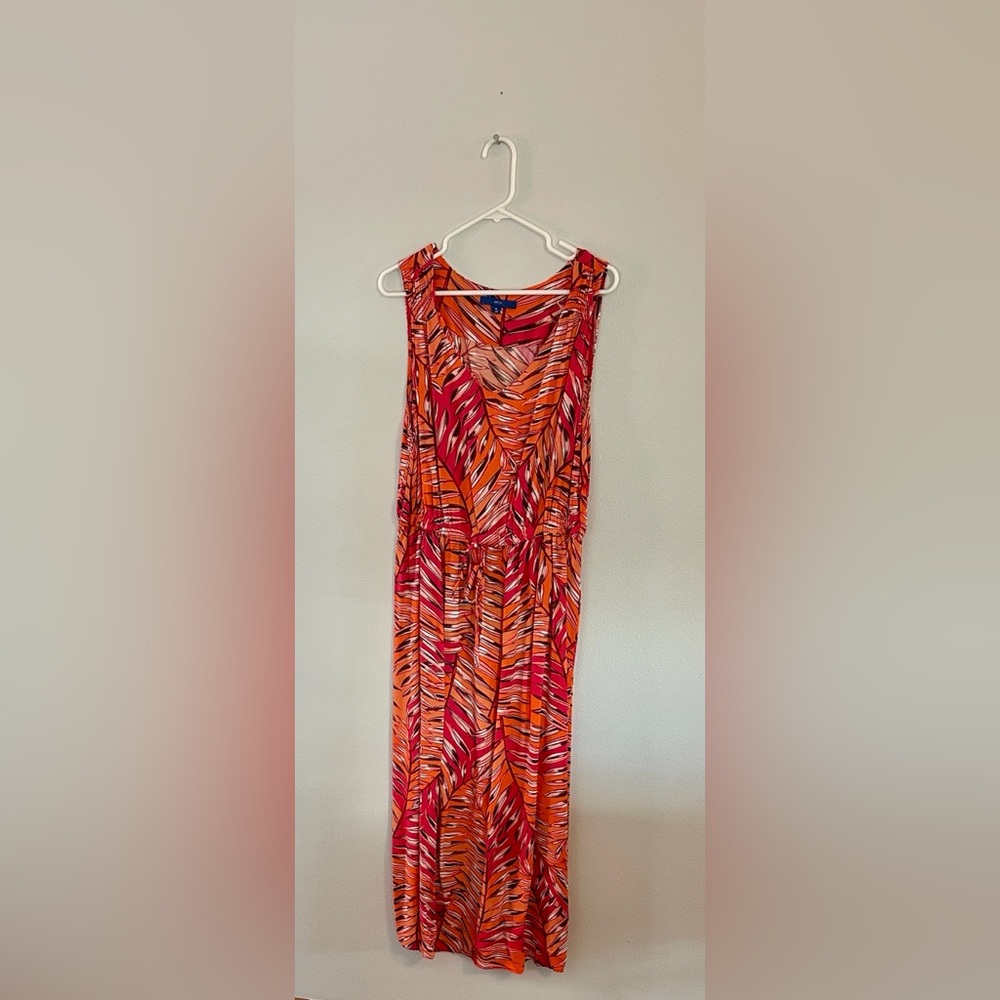 Apt. 9 Orange and Pink Printed Maxi Dress